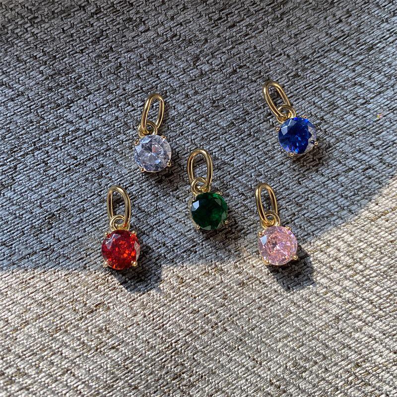 eManco DIY Jewelry Accessories: Stainless Steel Round Cubic Zirconia Pendant Necklace
