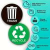 6pcs 5.9-Inch Round Trash Can Label Stickers-Green Recyclable,Black Waste,Sorting Adhesive Stickers,Waste Indicator Sign Sticker