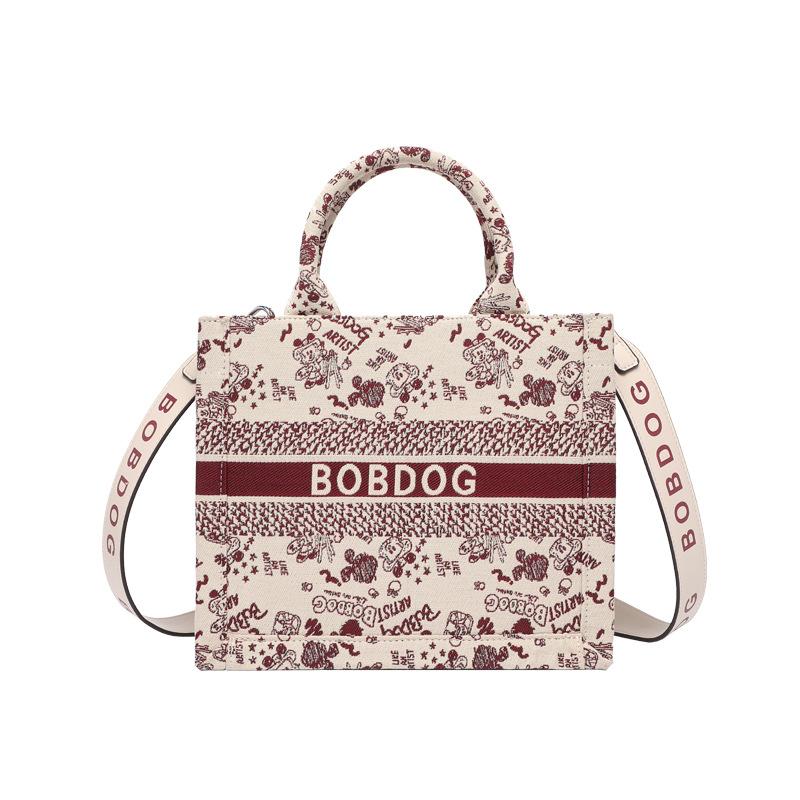 Ny Damväska Tre-dimensionell Rost Mode Mångsidig Handväska Canvas Bokstav Shopping Tote Bag