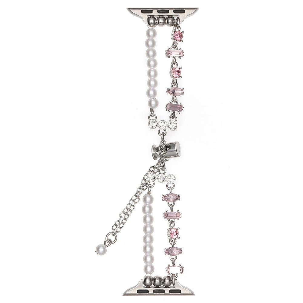 

For Apple Watch 10 46mm/Ultra 2/Ultra 49mm/9 8 7 45mm/SE (2023) SE (2022) SE 6 5 4 44mm/3 2 1 42mm Sliding Bracelet Strap Pink