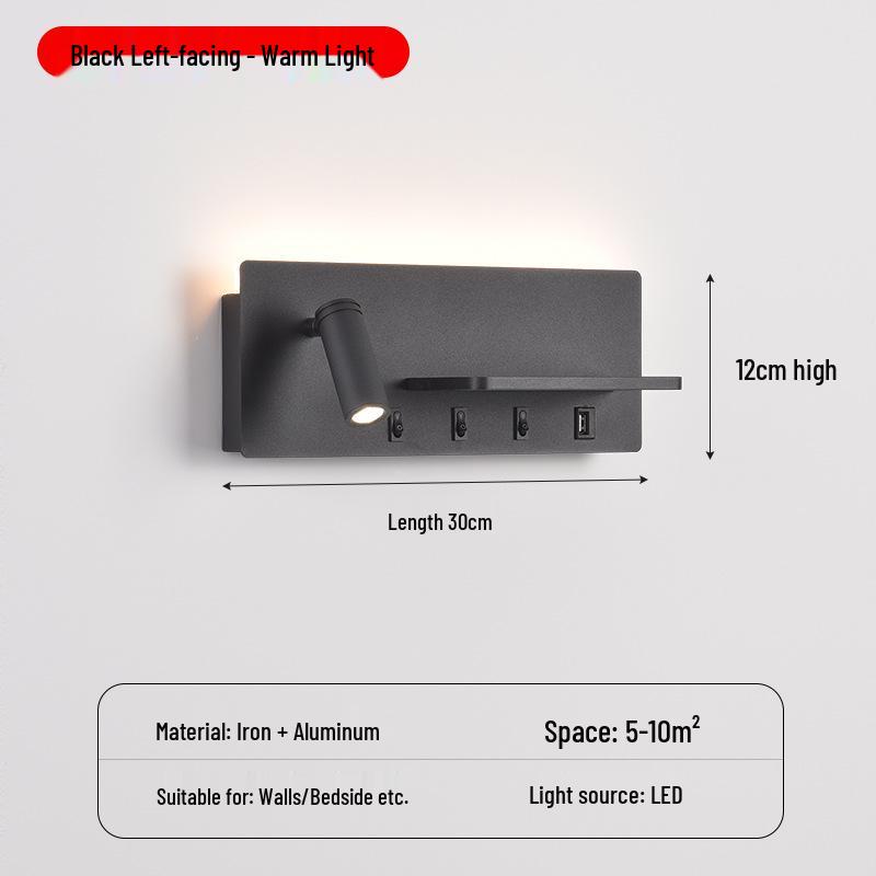 USB Wall Lamp: Modern LED Bedside Reading Light for Living Room, Guest Room, or Hotel
