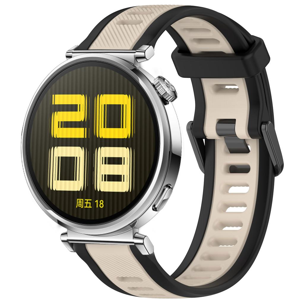 Bracelet en Silicone 18mm Pour Huawei Watch GT5 Pro 42mm GT5 41mm Bracelet Bicolore Rayé Pour Huawei Watch GT4 41mm Correa