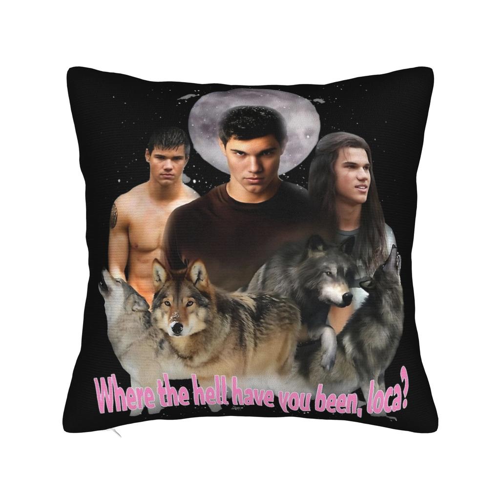 Team Jacob Cursed Fan Collage Twilight Pillowcase Soft Fabric Cushion Cover Throw Pillow Case Cover Home Drop Shipping 40*40cm