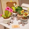 Kawaii Stuffed Plush Plants Lifelike Potted Plant Plush Doll Calla Lily Cactus Little Pink Flower Sunflower Pillow Toy Decor