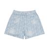 New MLB MONOGRAM Collection New York Yankees SS25 Denim Shorts Women's Light Blue 3FDPM0253-50BLL