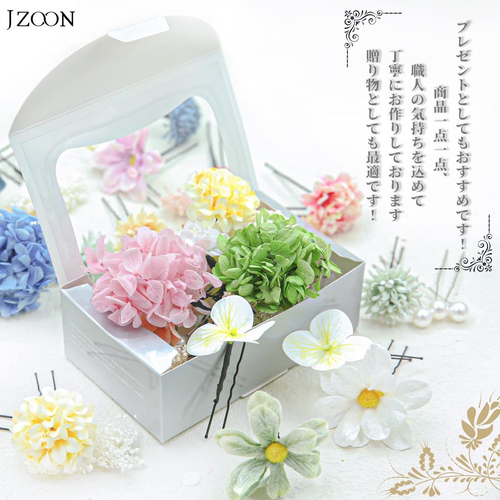 [JZOON] Hair Ornament, Tsumami Zaiku (traditional Japanese fabric flower making), 7 Colors, Dried Flowers, Artificial Flowers, Mizuhiki (decorative