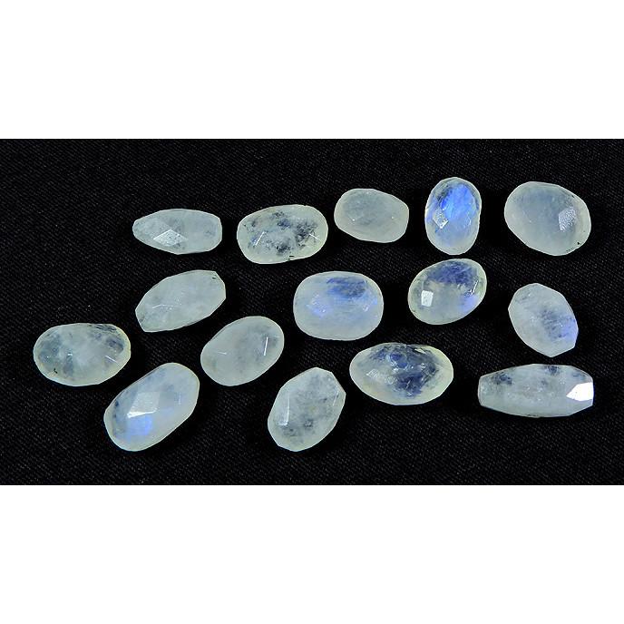 52Cts .Natural Rainbow Moonstone Fancy Cabochon Loose Gemstone 15 Pcs Lot RML-808