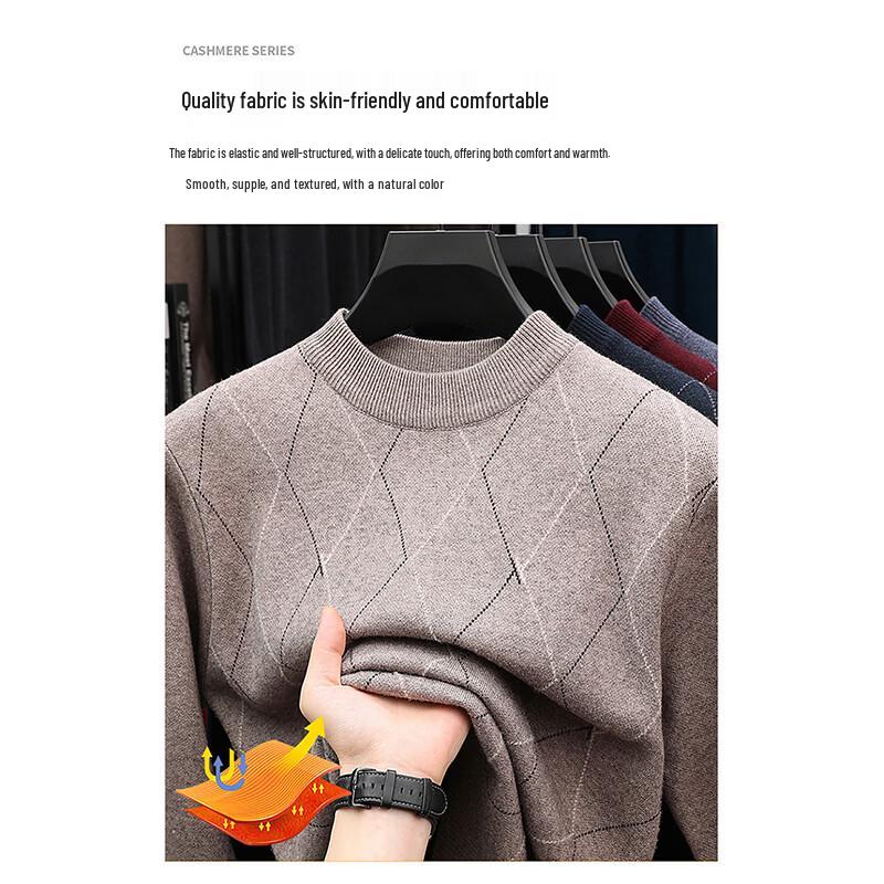 Luomon Herren Winterpullover mit halbem Rollkragen LZ6530