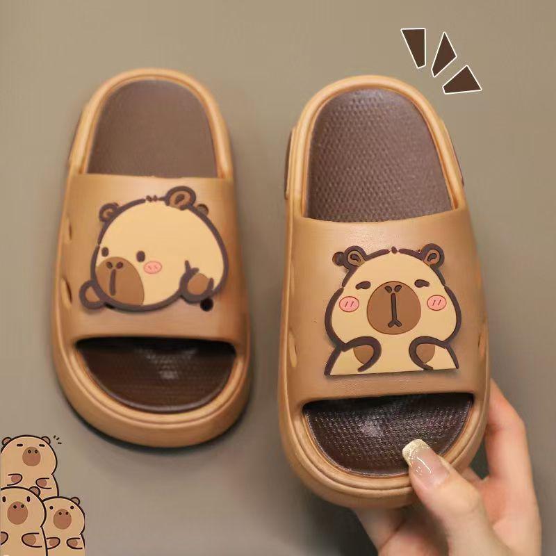Adorable Capybara Unisex Kids' Non-slip Indoor Slippers, Summer Soft Thick Sole