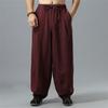 Men Cotton Lantern Pants With Drawstring Waist For Casual Autumn Wear