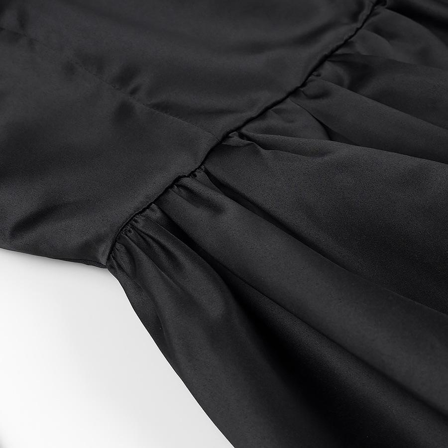 Spring and summer new European and American style fashion design bubble hem mesh splicing long-sleeved dress