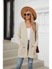 2024 Autumn/Winter Solid Color Long-Sleeve Pocket Cardigan Knitwear