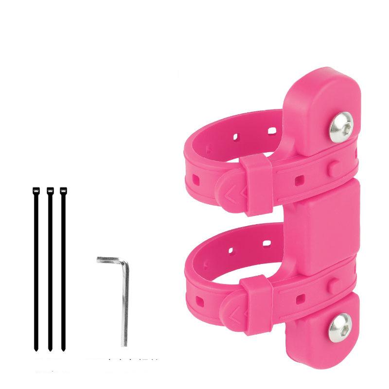 

Адаптер для крепления бутылки с водой для велосипеда, силиконовый гелевый бандаж, ремешок для крепления чайника, подседельный штырь, рама вилки, адаптер для установки держателя розовый