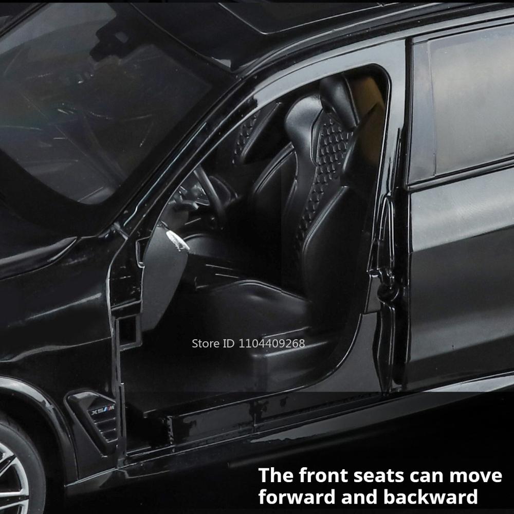 1:18 Large Size X5M Car Model Toy Alloy Body Rubber Tires Slide Forward Shock Absorption Vehicle Models Desktop Ornaments