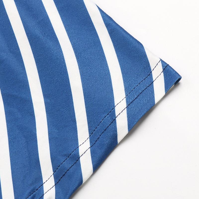 Letní dámské šaty s tílkem O Neck Móda bez rukávů, proužkované šaty