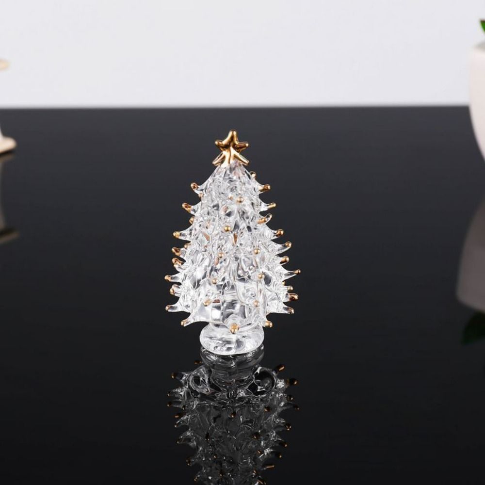 Exquisite Christmas Tree Miniature Cute Tree Statue Beautiful Crystal Tree Figurine  Office