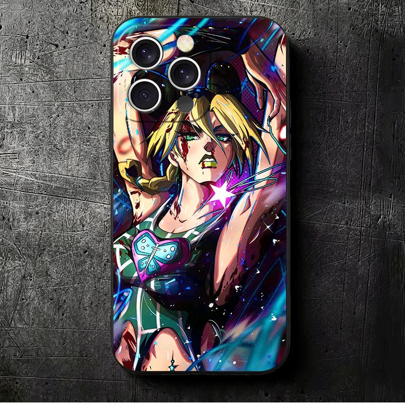 

JoJo Adventure Jolyne Cujoh Soft Phone Case for iPhone 16 16E 17 Air 15 Pro Max 14 Plus 13 Mini 11 12 7 Black Cover Back Shell iPhone 16 Plus