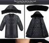 Military-Style Extra Long Reflective Winter Overcoat - Cold-Proof Security Guard Uniform with Cotton Insulation