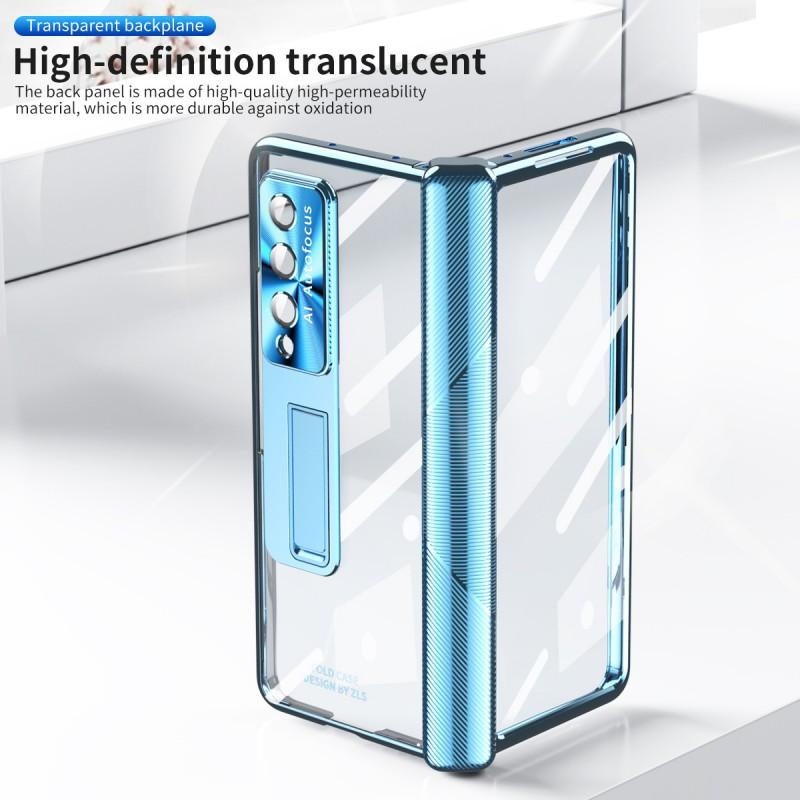 Galaxy Z Fold4 Magnetic Snap Case With Kickstand Full Coverage PCMetal Shell Anti-Scratch Shockproof Cover