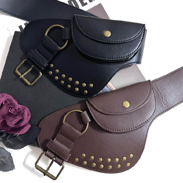 Trendy Wide Waist Cincher Belt Bag For Adult Unisex Jeans Skirts Halloween Party Gathering Dressingup Waist Pack