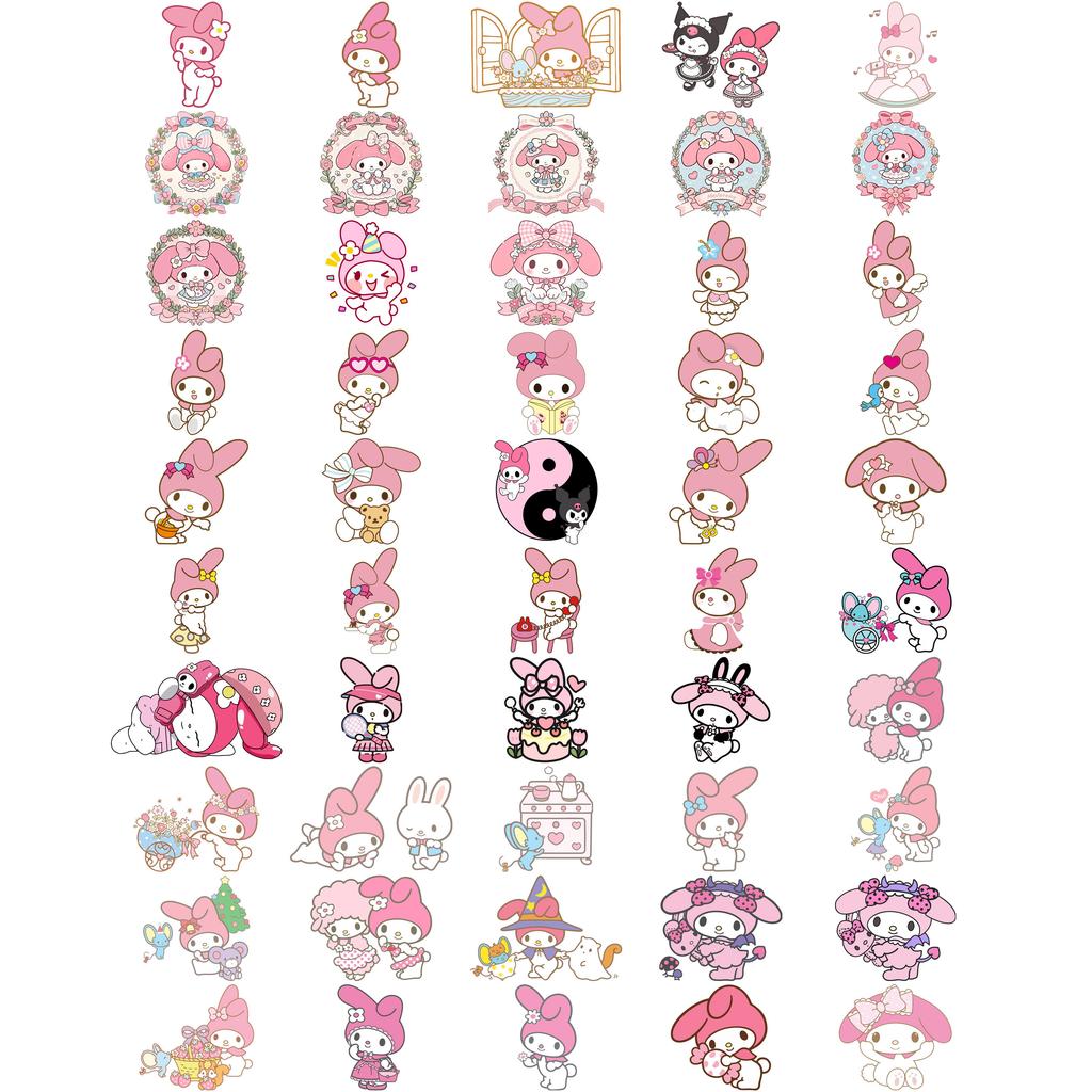 50/100/200 Cute Pink Little Girl Cartoon Q Version Hand-drawn Computer Stickers Small Patterns and Mobile Phone Decoration Stickers