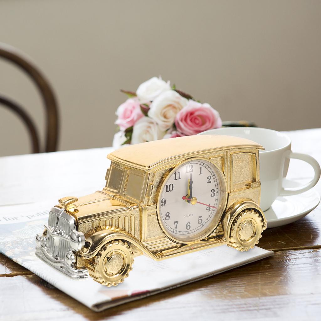 1Pcs Classic Car Alarm Clock Premium Desktop Bedside Clock Vintage Design Silent Table Decoration for Home Office