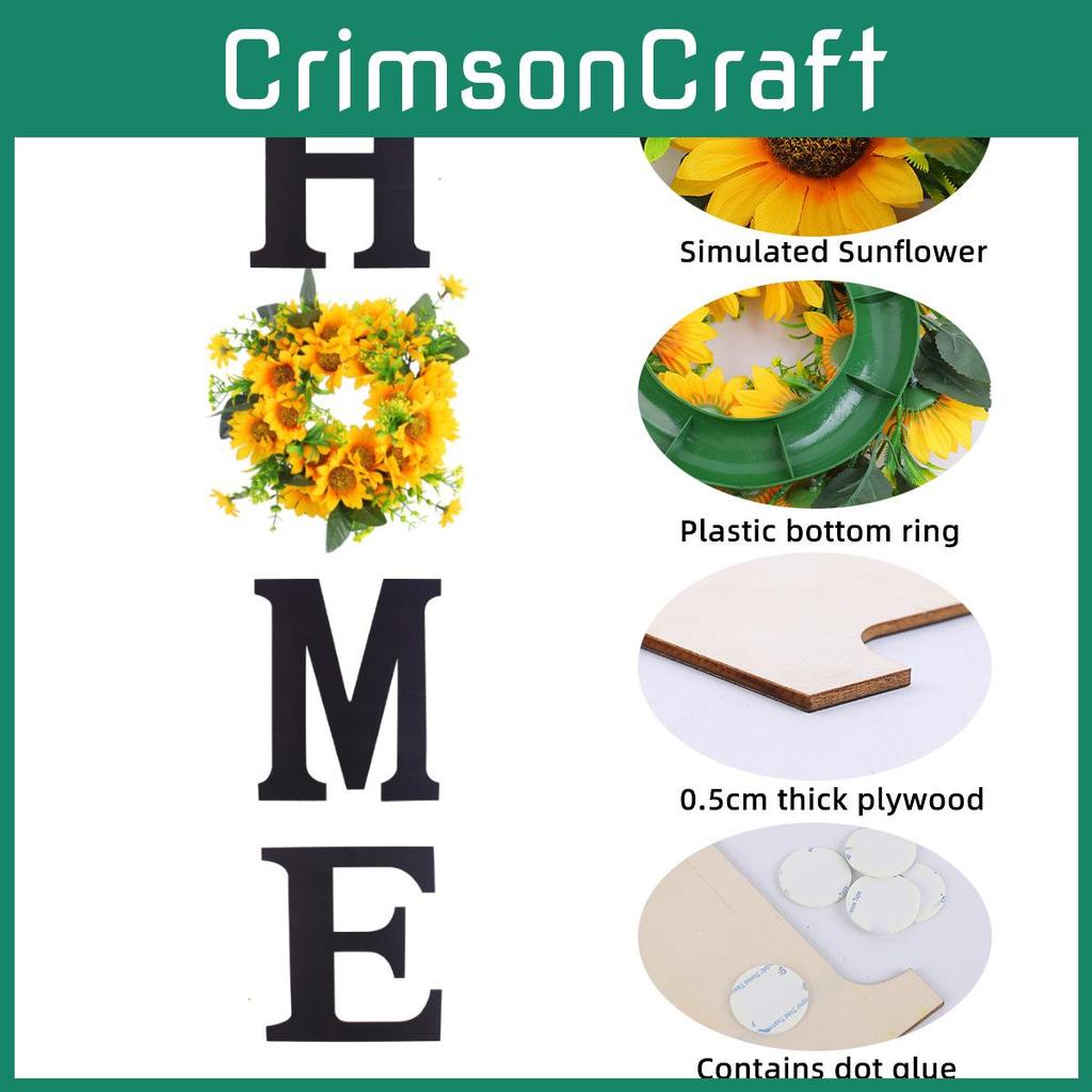 Home Sunflower Door Hanging With Plastic And Polyester Material For Fall Festival