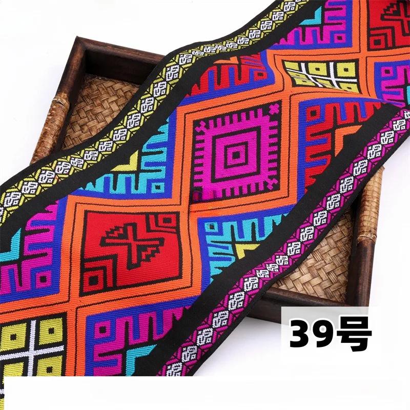 20 cm x 700 cm Hmong Stickerei Spitze Zubehör Miao Nationalität Kleidung Band Brokat Muster Tisch Flagge Wand Hängen Stoff