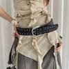 Vintage Wide Leather Waistband Y2k Punk Style Belt Fashion Women Rivet Belt  Spicy Girls