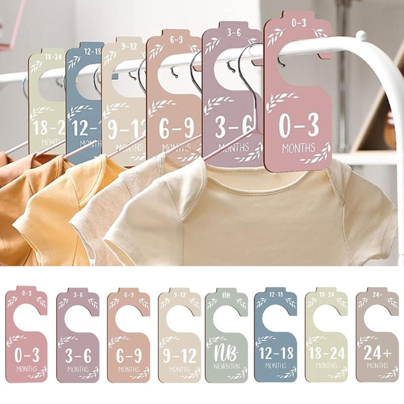 Pack of 8 Double Sided Wooden Dividers Baby Wardrobe Partition  Nursery Closet Organizers Practical Clothes Separator
