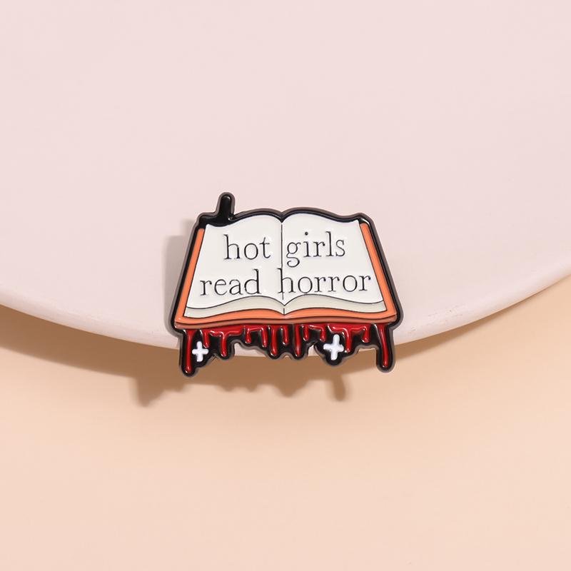 Punk Books Enamel Pins Custom Horror Novels Brooches Lapel Badges Clothes Funny Jewelry Gift for Friends