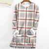 Women's Fashion Plaid Print Round Neck Long Sleeve Plush Winter Warm Pullover Top