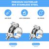 6PCS 304 Stainless Steel Hose Clamps T Bolt Exhaust Pipe Clip 17-174mm Heavy Duty Turbo Intercooler Adjustable Pipe Tube Clamps