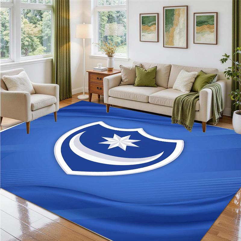 Portsmouth FC Design Crystal Velvet Rug Soft Decorative Mat for Bedroom Entrance