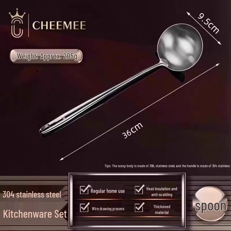 Outdoor 304 Stainless Steel Chef s Spatula & Ladle