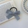 Super Gentle and Versatile  Milk Blue Lace Bow Hair Band Clip Double Ponytail Hair Tie Girl Hair Tie
