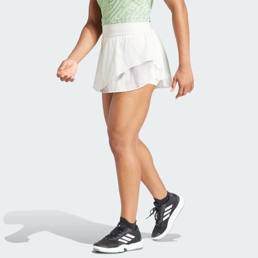 Adidas Aeroready Pro Solid Print Cool Elastic Waist Tennis Skirt Women Skirts White IL7363