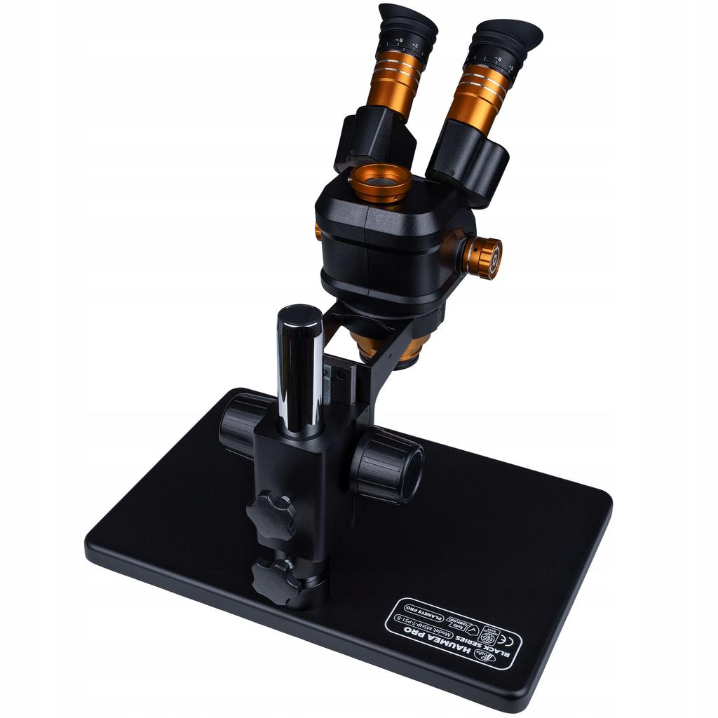 Rosfix Set Microscopio Haumea PRO Serie Nera con Fotocamera 4K – Zoom 6,5–58x | Illuminazione LED 144x | Per SMD, PCB, Educazione