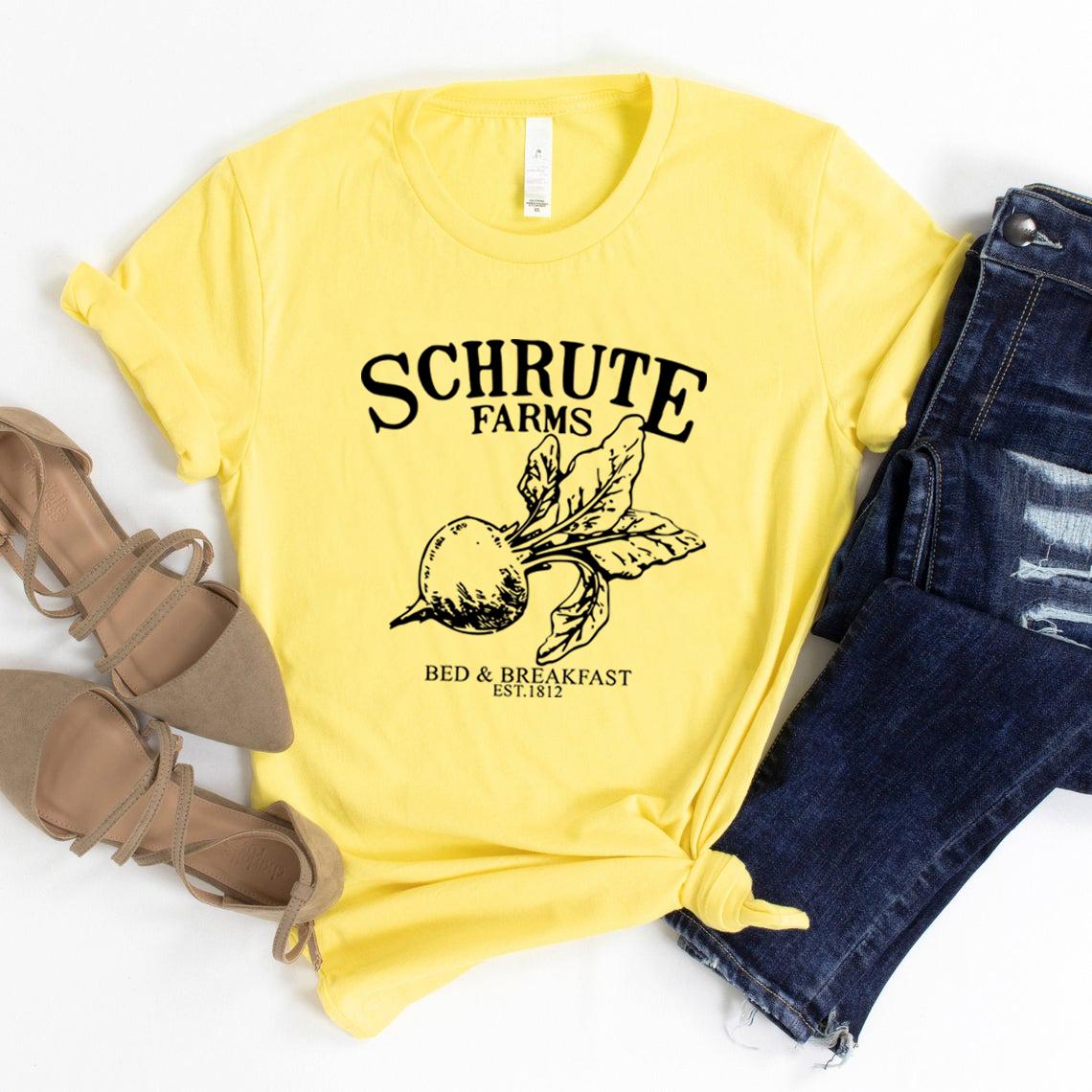 

Сорочка Schrute Farms Футболка Schrute Farms Bed and Breakfast Funny Dwight Tee Dwight Office Top Short Sleeve Garapic T-Shirt S жовтий