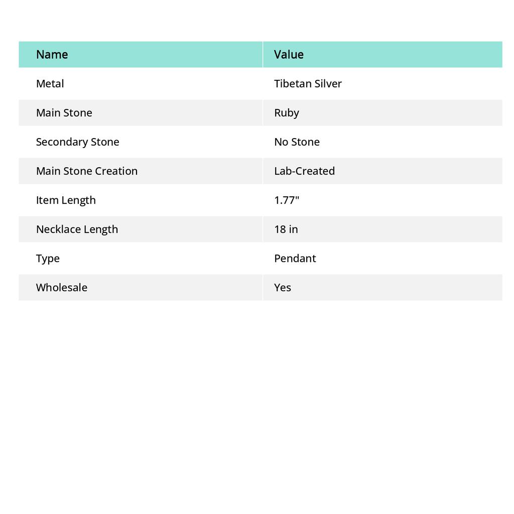 Kashmir Ruby(Simulated) Gemstone Handmade Gift Jewelry Pendant 1.77" o4b78