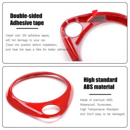 Red Dashboard Speaker Frame Trim Ring Decor Cover for Jeep Grand Cherokee 2011+