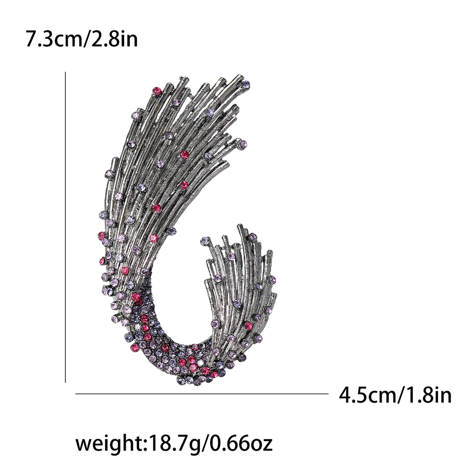 

Модная винтажная брошь из сплава со стразами в виде волны, изысканная универсальная женская брошь для пальто, корсаж, аксессуары
