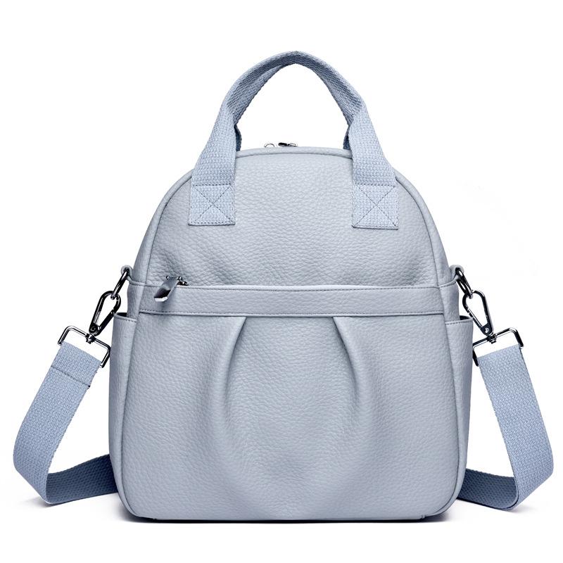 

Рюкзак школьницы, однотонная сумка большой емкости синий