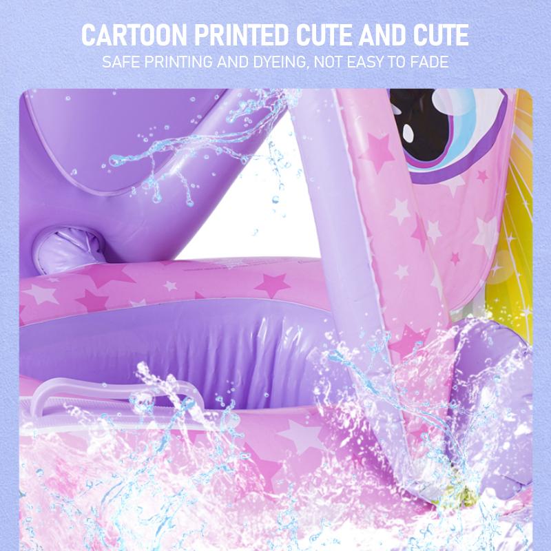 1Pack  PVC Inflatable Swimming Ring with belting Sun Shade Pool Float,  Inflatable Swimming Floats