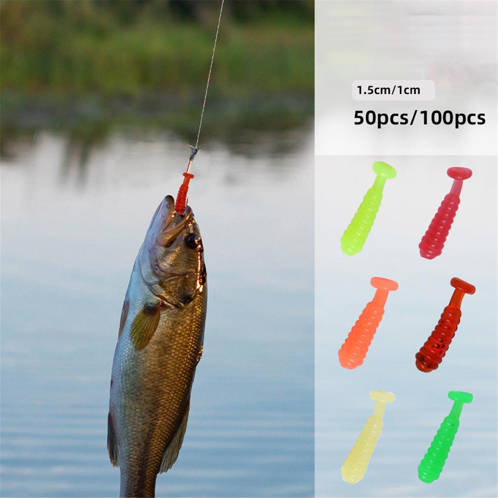100 szt. 1,5 cm Przynęty pływackie na wody słodkowodne i słonowodne Miękkie przynęty wędkarskie Przynęty pływackie z ogonem w kształcie wiosła Przynęty sztuczne Przynęta wędkarska