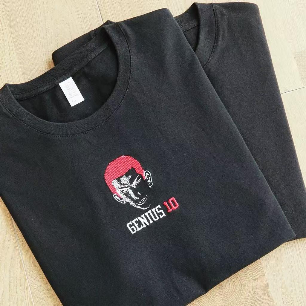 Embroidered Unisex Short Sleeve T-Shirt Slam Dunk Sakuragi Hanamichi Hip Hop Cartoon Anime Youth T-Shirt Children's Boys' Top