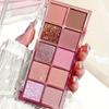 Eyeshadow Palette Including Matte and Shimmering Glitter Options in Brown, Golden, Nude, Purple, and Silvery, Ideal for Festival Makeup
