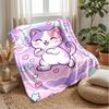 Rainbow Kitten Fantasy Theme Blanket Lightweight Warm Flannel Blanket Decorative Throw Blanket for Home Decoration