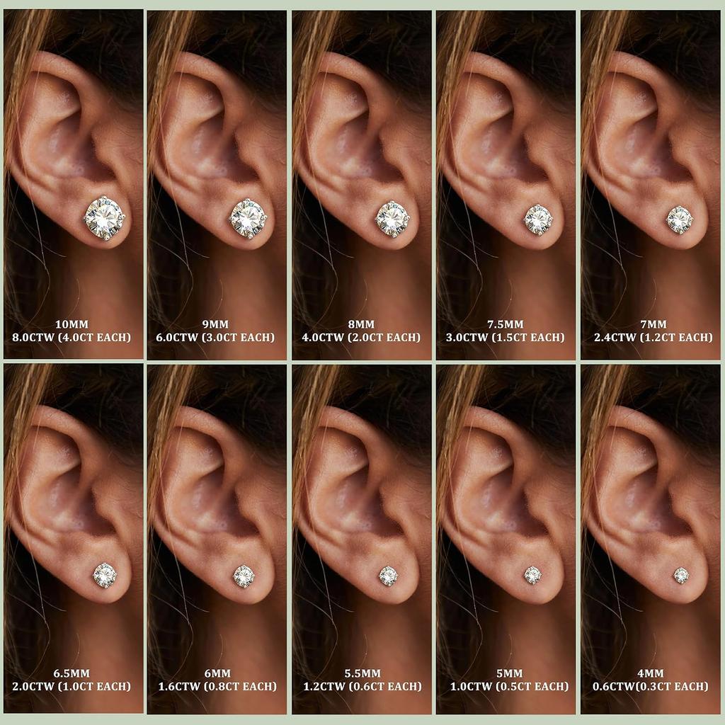 7 Pairs 20G Hypoallergenic Flat Back Earrings for Women - Lightweight Silver Stainless Steel Stud Earrings, Multiple Piercing Stack Screw Back