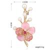 Blucome Enamel Pink Flowers Plant Brooches Simulated Rhinestone Cherry Blossoms Wedding Brooch Pins